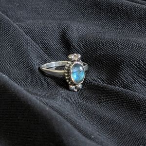 Sterling Silver Labradorite Ring Size 8